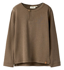 Lil' Atelier Bluse - Rib - NmmLago - Slim - Shitake